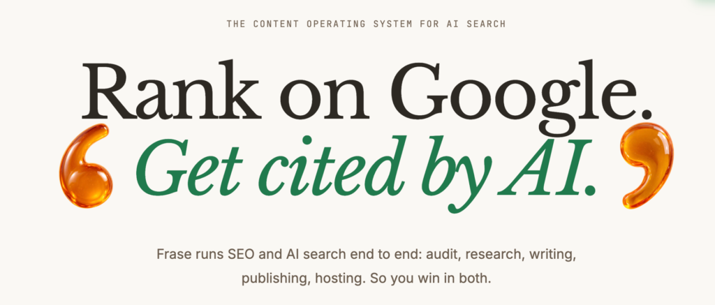 Frase: best for content optimization and updating existing pages