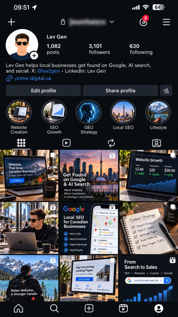 Instagram account showing 3,101 followers after the Poprey test